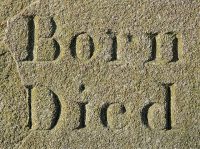 IMAGE: The first breath is the beginning of death. / As soon as man is born he begins to die. / No birth without death.