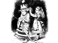 IMAGE: "I'm sure I'll take you with pleasure!" the Queen said. "Two pence a week, and jam every other day." Alice couldn't help laughing, as she said, "I don't want you to hire me - and I don't care for jam." "It's very good jam," said the Queen. "Well, I don't want any to-day, at any rate." "You couldn't have it if you did want it," the Queen said. "The rule is, jam to-morrow and jam yesterday - but never jam to-day." "It must come sometimes to 'jam to-day'," Alice objected. "No, it can't," said the Queen. "It's jam every other day: to-day isn't any other day, you know."